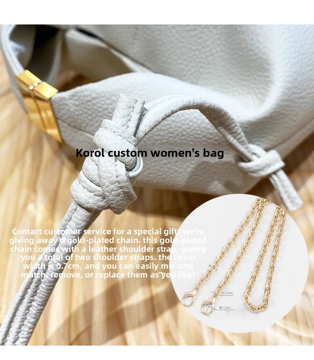 Bolso de Mano Francés Niche 2025 - Cuero con Hebilla Estilo Minimalista