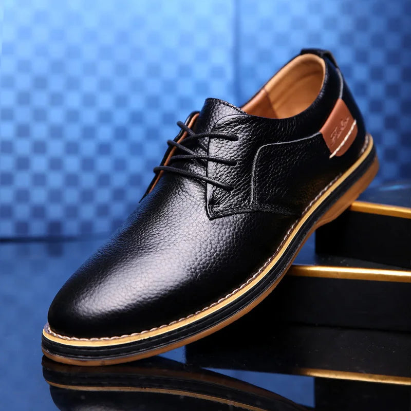 Zapatos Oxford Cuero Genuino Brogue - Estilo Italiano Elegantes Hombre