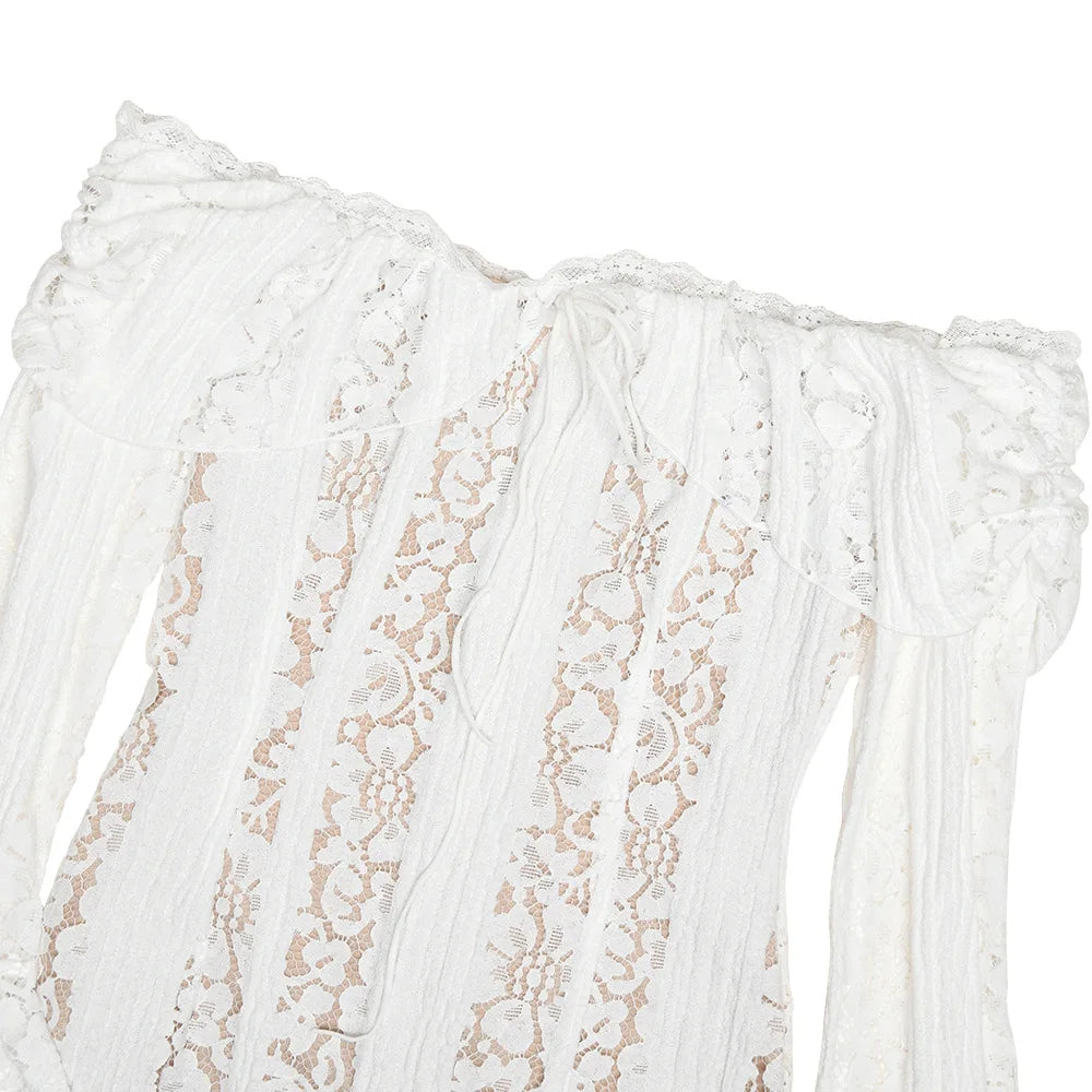 Vestido de Fiesta Elegante con Encaje - Manga Larga