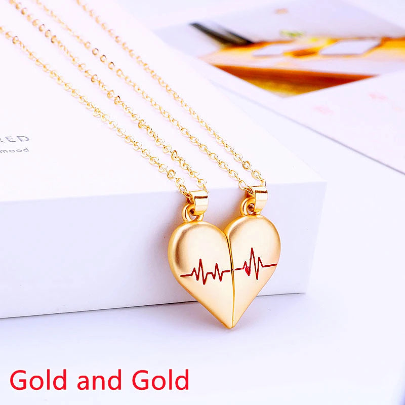 Collar Parejas Electrocardiograma Magnético - Corazón Latido San Valentín