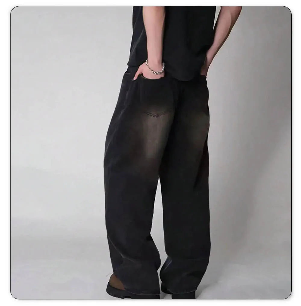 Jeans Baggy Coreano 4 Estaciones - Pierna Ancha High Street Hombre