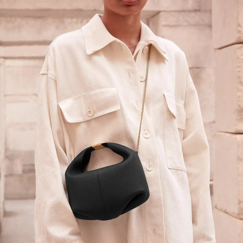 Bolso de Mano Francés Niche 2025 - Cuero con Hebilla Estilo Minimalista