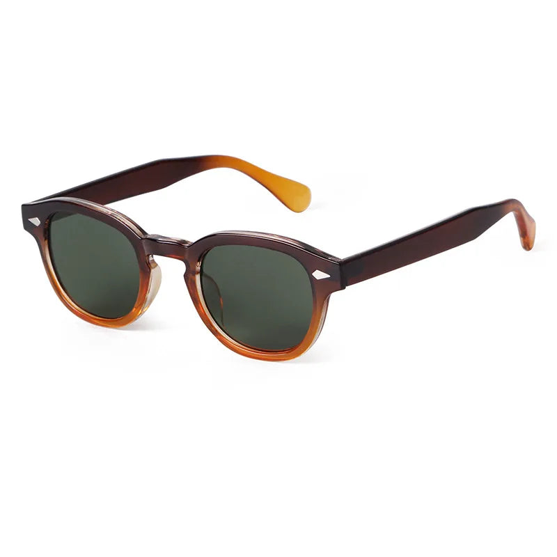Gafas de Sol Vintage Shell Redondas - Diseño Retro Remaches UV400