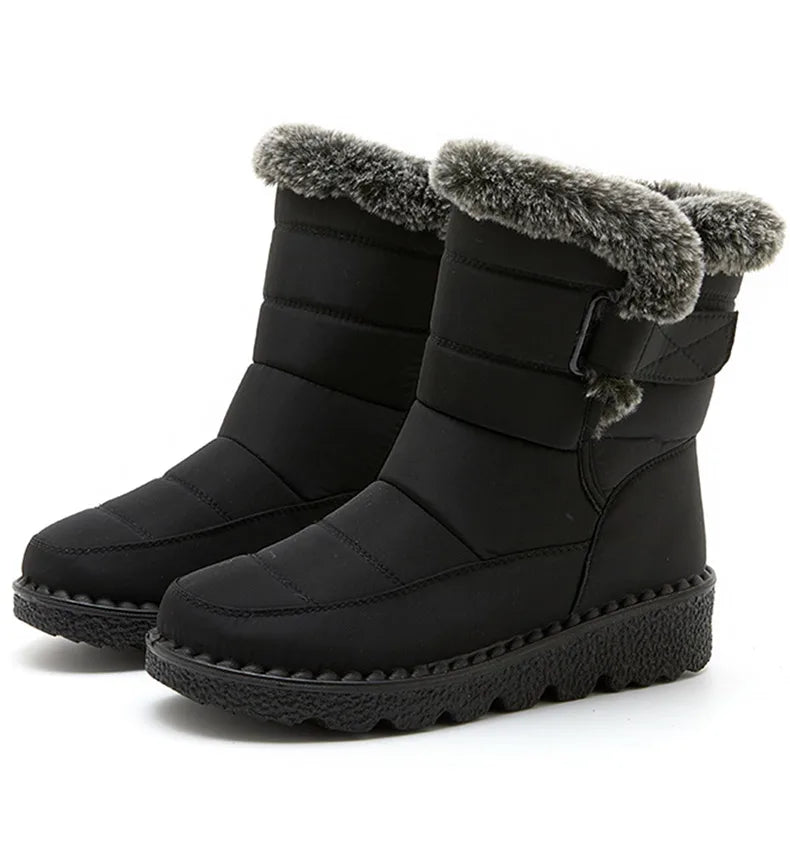 Botas Nieve Mujer Impermeables con Pelo - Botines Invierno Cálidos Antideslizantes