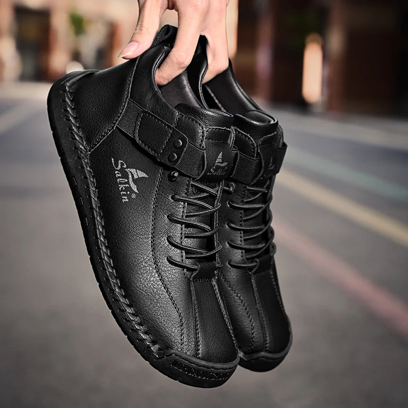 Zapatos Cuero Artesanales Hombre 2025 - Sneakers Transpirables Diseño Premium