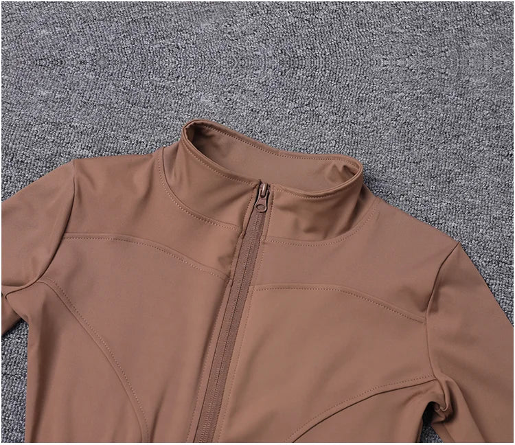Chaqueta Deportiva con Cremallera - Manga Larga para Yoga y Gym