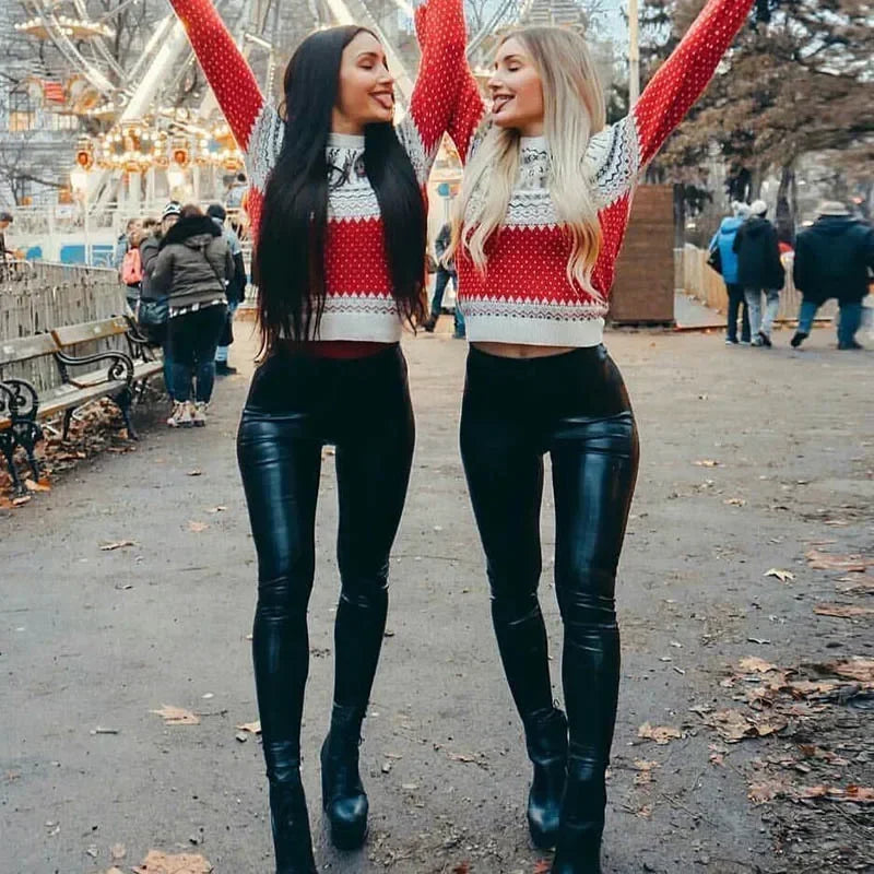 Leggings de Cuero Sintético - Cintura Alta y Efecto Levanta Glúteos