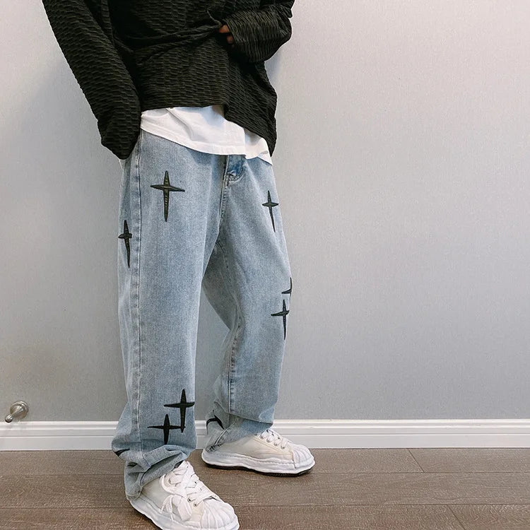 Jeans Streetwear Baggy Pierna Ancha - Estilo Coreano Cargo Hombre