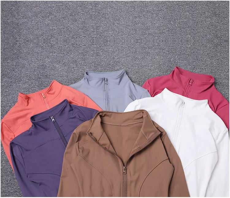Chaqueta Deportiva con Cremallera - Manga Larga para Yoga y Gym