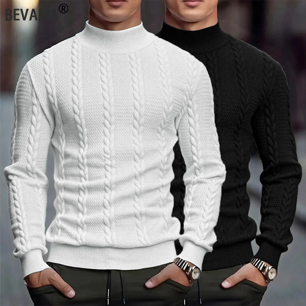 Suéter de Cuello Alto Tejido - Diseño Vintage Hombre