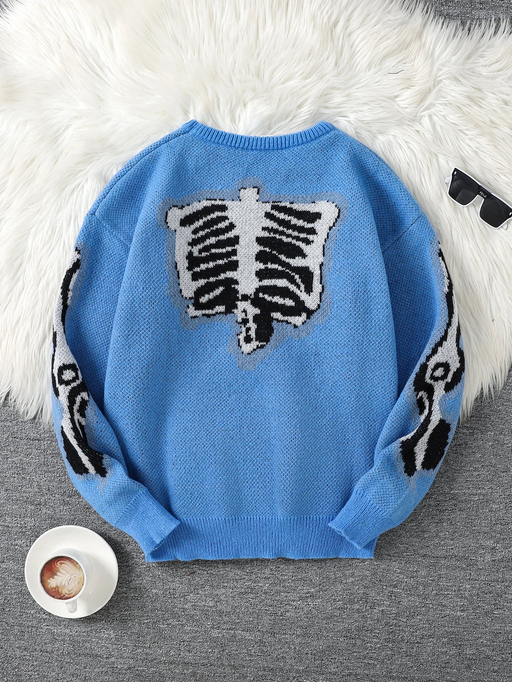 Suéter con Patrón Mariposa Jacquard - Cuello Redondo Casual Hombre