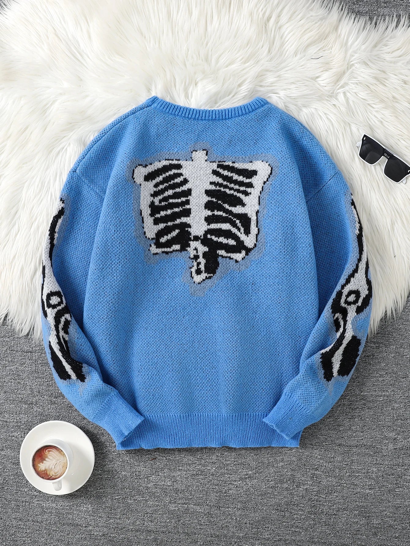 Suéter con Patrón Mariposa Jacquard - Cuello Redondo Casual Hombre