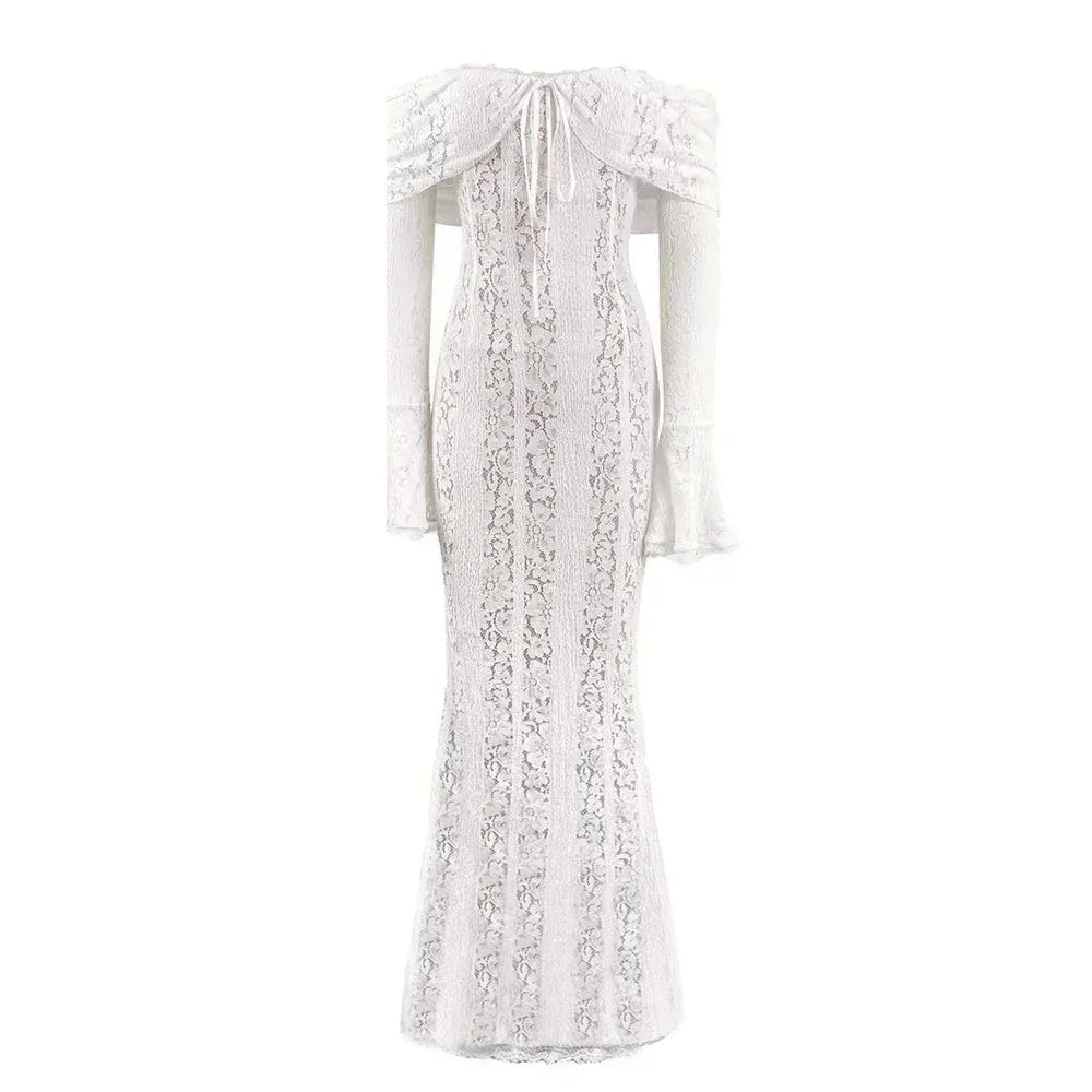 Vestido de Fiesta Elegante con Encaje - Manga Larga