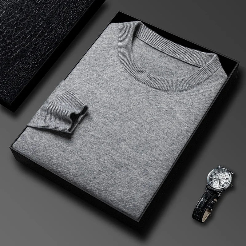 Suéter Casual con Patrón Diamante - Cuello Redondo Tejido Hombre