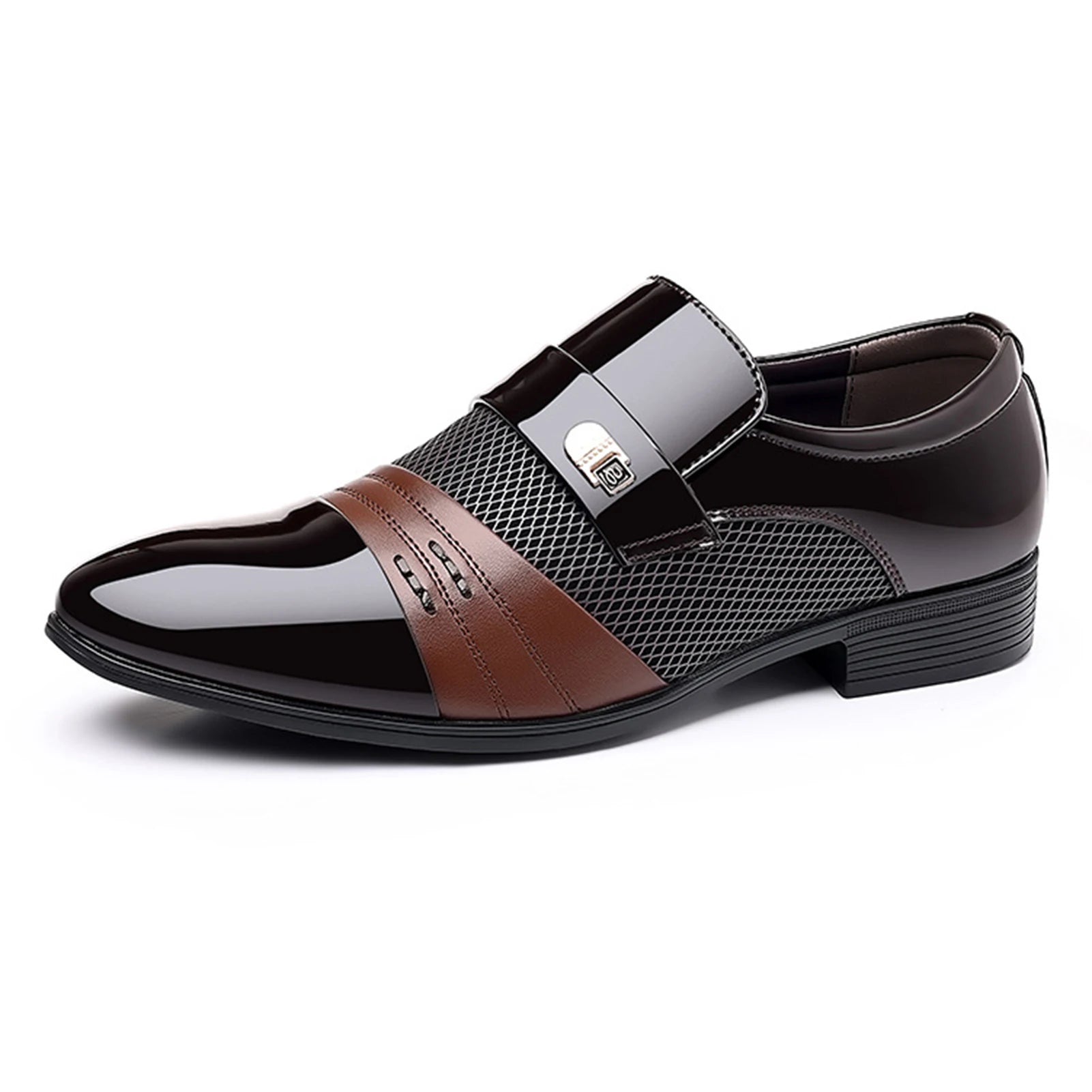 Zapatos Business Slip-On Brillantes - Punta Afilada Oficina Elegantes Hombre