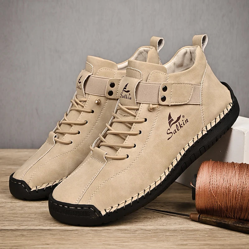 Zapatos Cuero Artesanales Hombre 2025 - Sneakers Transpirables Diseño Premium