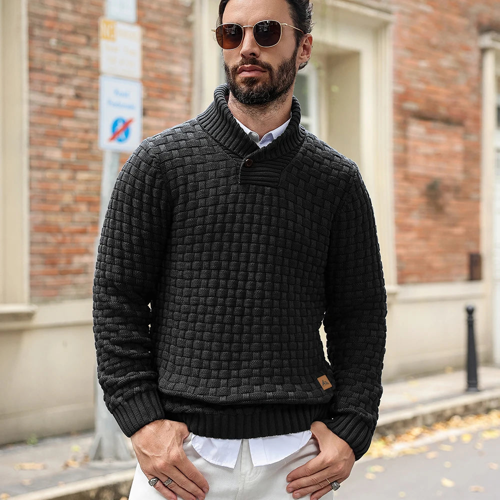 Suéter de Cuello Redondo Tejido - Cálido y Suave Hombre