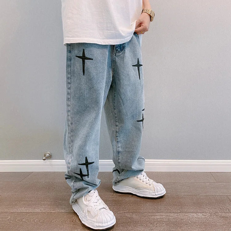 Jeans Streetwear Baggy Pierna Ancha - Estilo Coreano Cargo Hombre