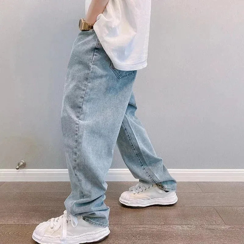 Jeans Streetwear Baggy Pierna Ancha - Estilo Coreano Cargo Hombre