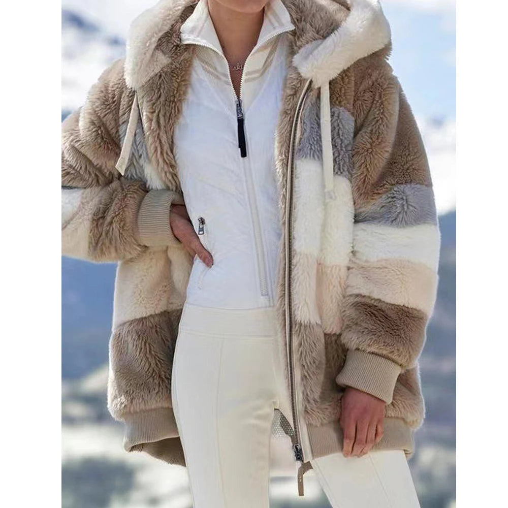 Chaqueta Oversized con Capucha y Felpa - Estilo Streetwear
