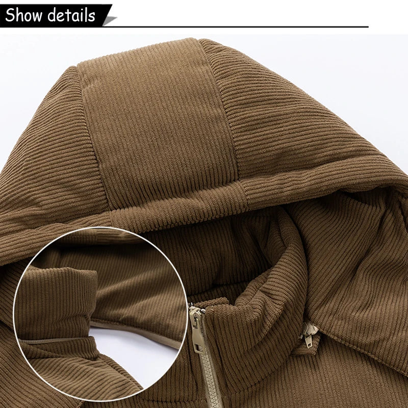 Parka con Capucha Desmontable - Cortavientos Cálida Hombre