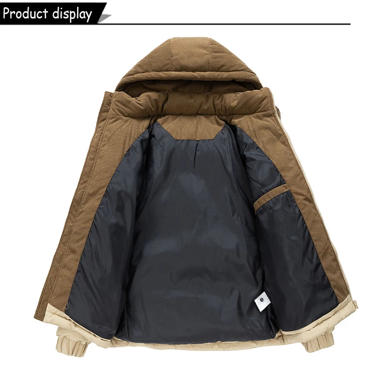 Parka con Capucha Desmontable - Cortavientos Cálida Hombre