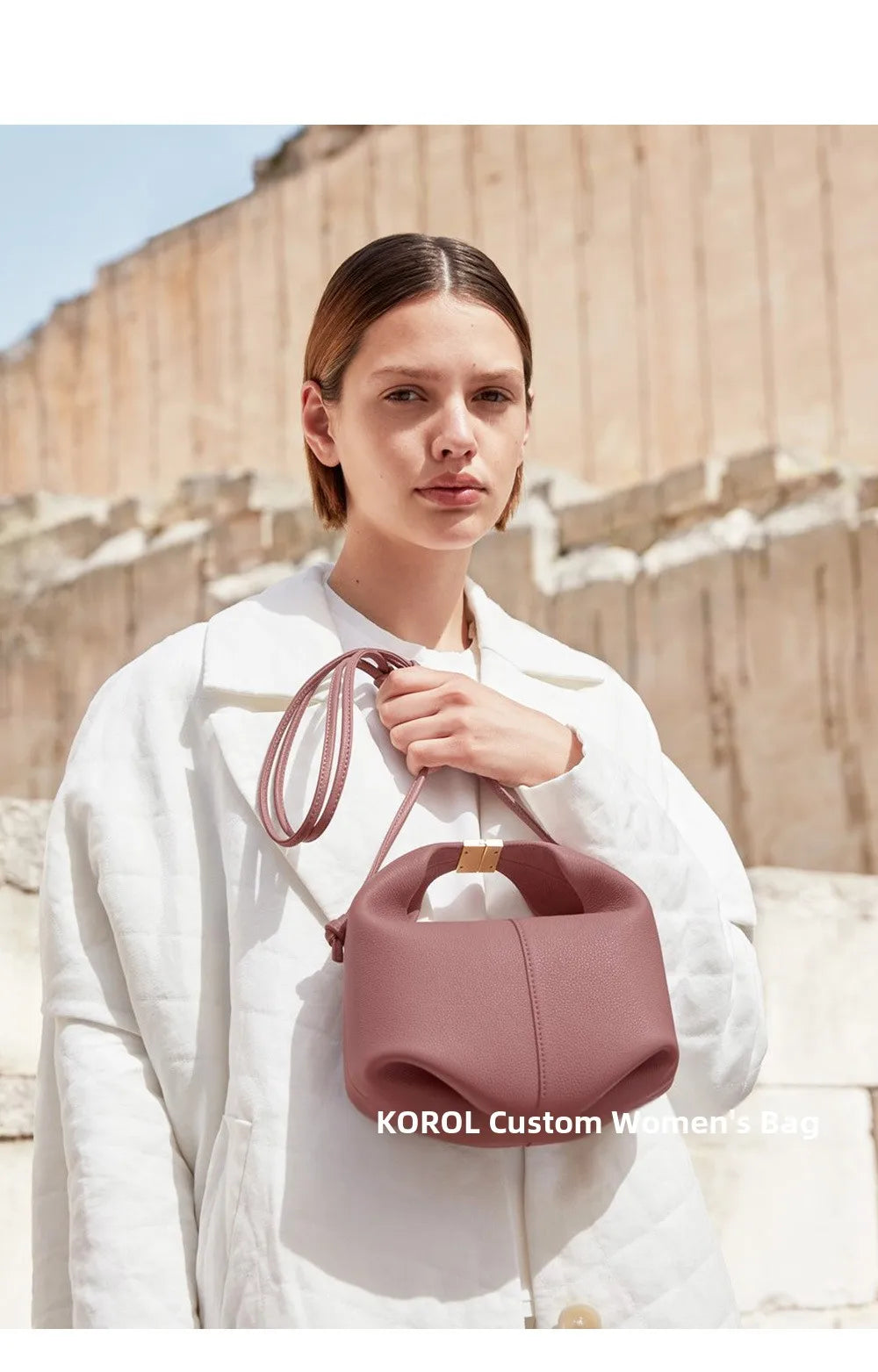 Bolso de Mano Francés Niche 2025 - Cuero con Hebilla Estilo Minimalista