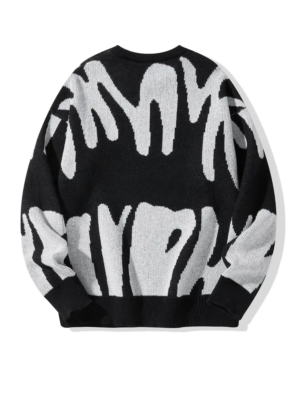 Suéter con Patrón Jacquard Irregular - Cuello Redondo Hombre