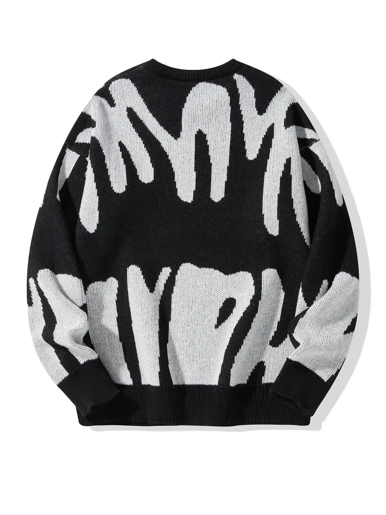 Suéter con Patrón Jacquard Irregular - Cuello Redondo Hombre