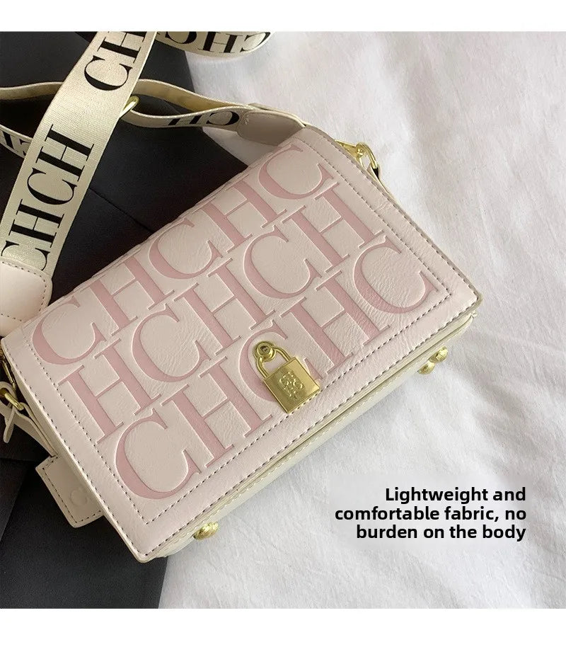 Bolso Bandolera Gran Capacidad con Letras en Relieve - Estilo Minimalista PU