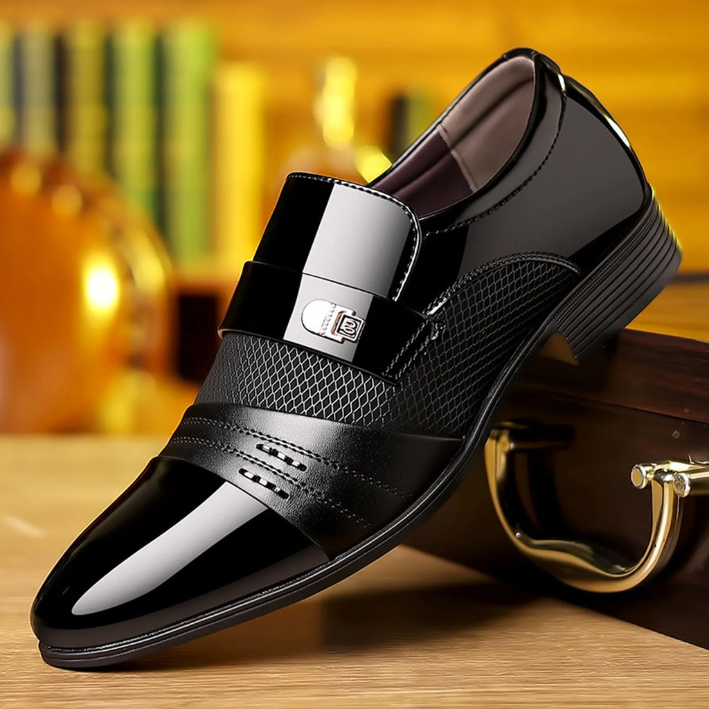 Zapatos Business Slip-On Brillantes - Punta Afilada Oficina Elegantes Hombre