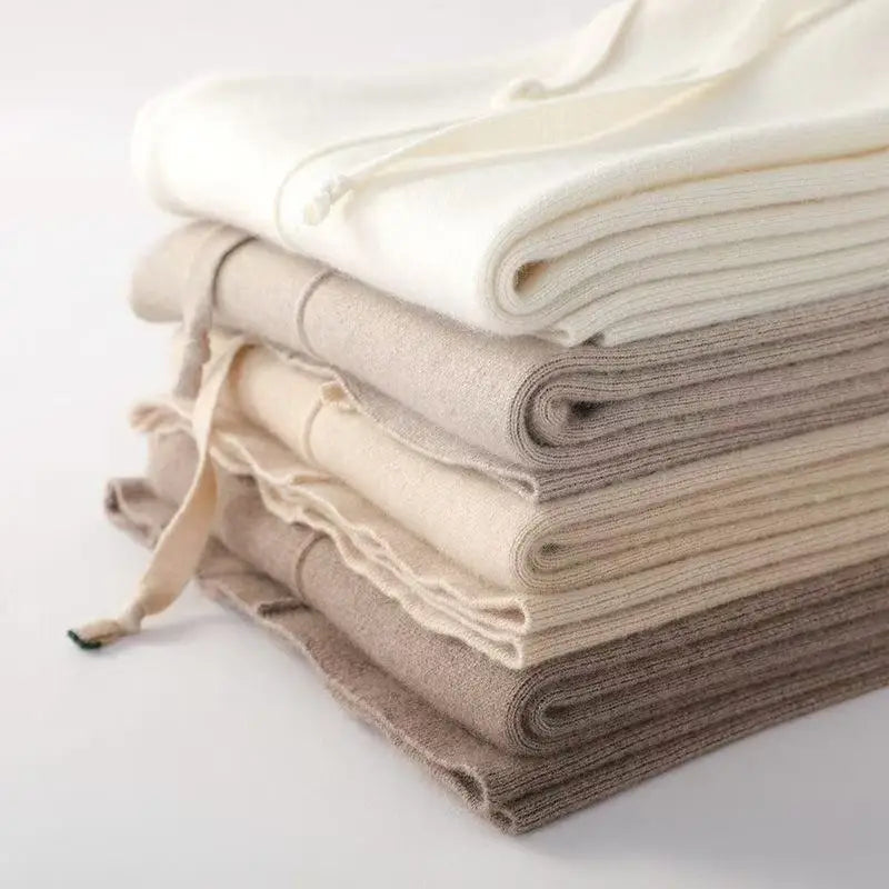 Pantalones de Lana Merino Pierna Ancha - Estilo Coreano