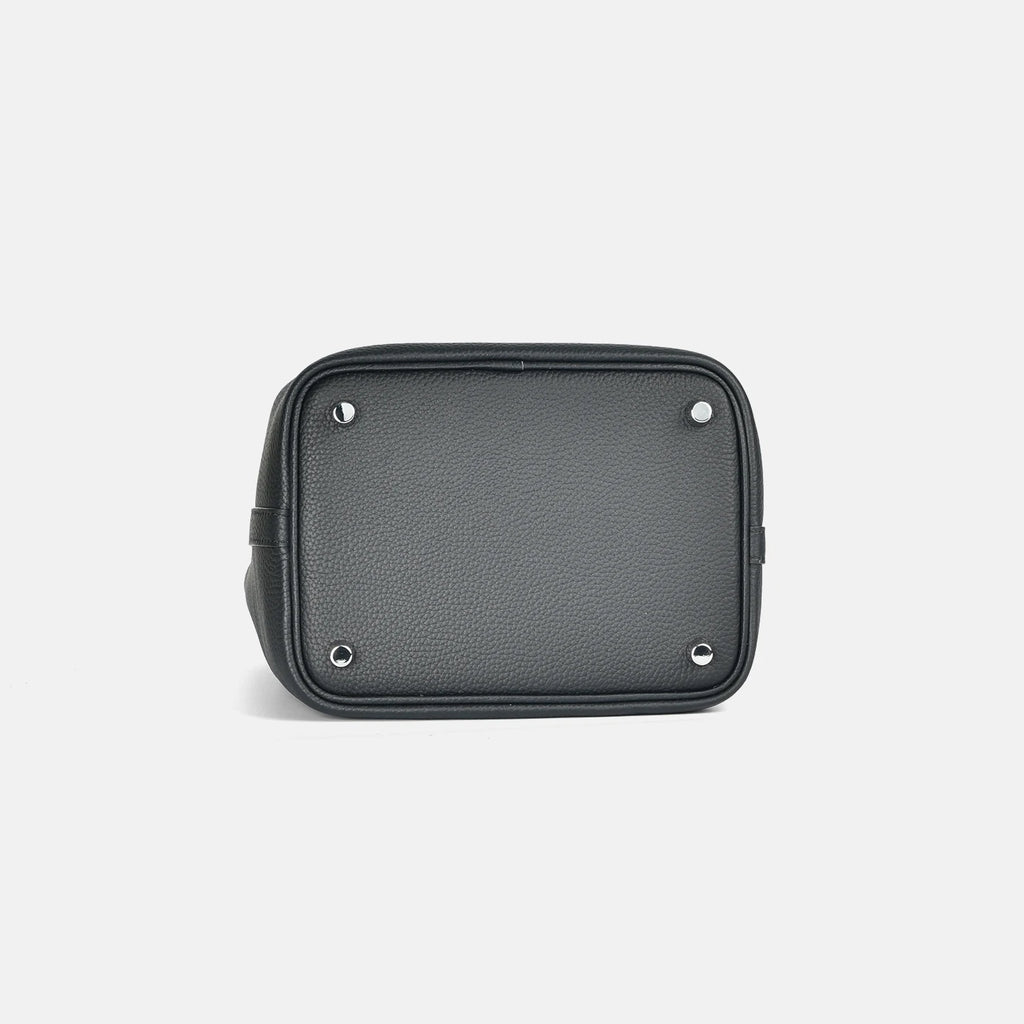 Bolso de Cuero Auténtico - Diseño Tipo Cubo Grande