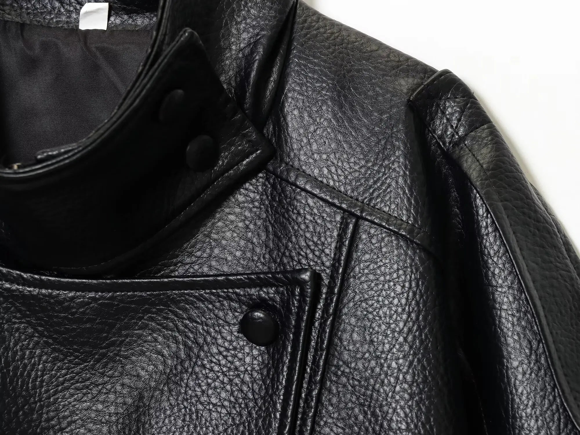 Chaqueta de Cuero Sintético Oversized - Estilo Streetwear Mujer