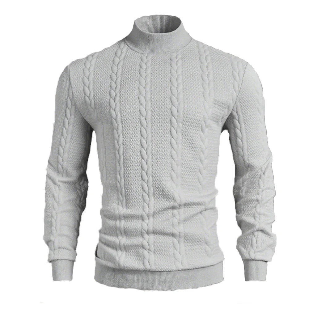Suéter de Cuello Alto Tejido - Diseño Vintage Hombre