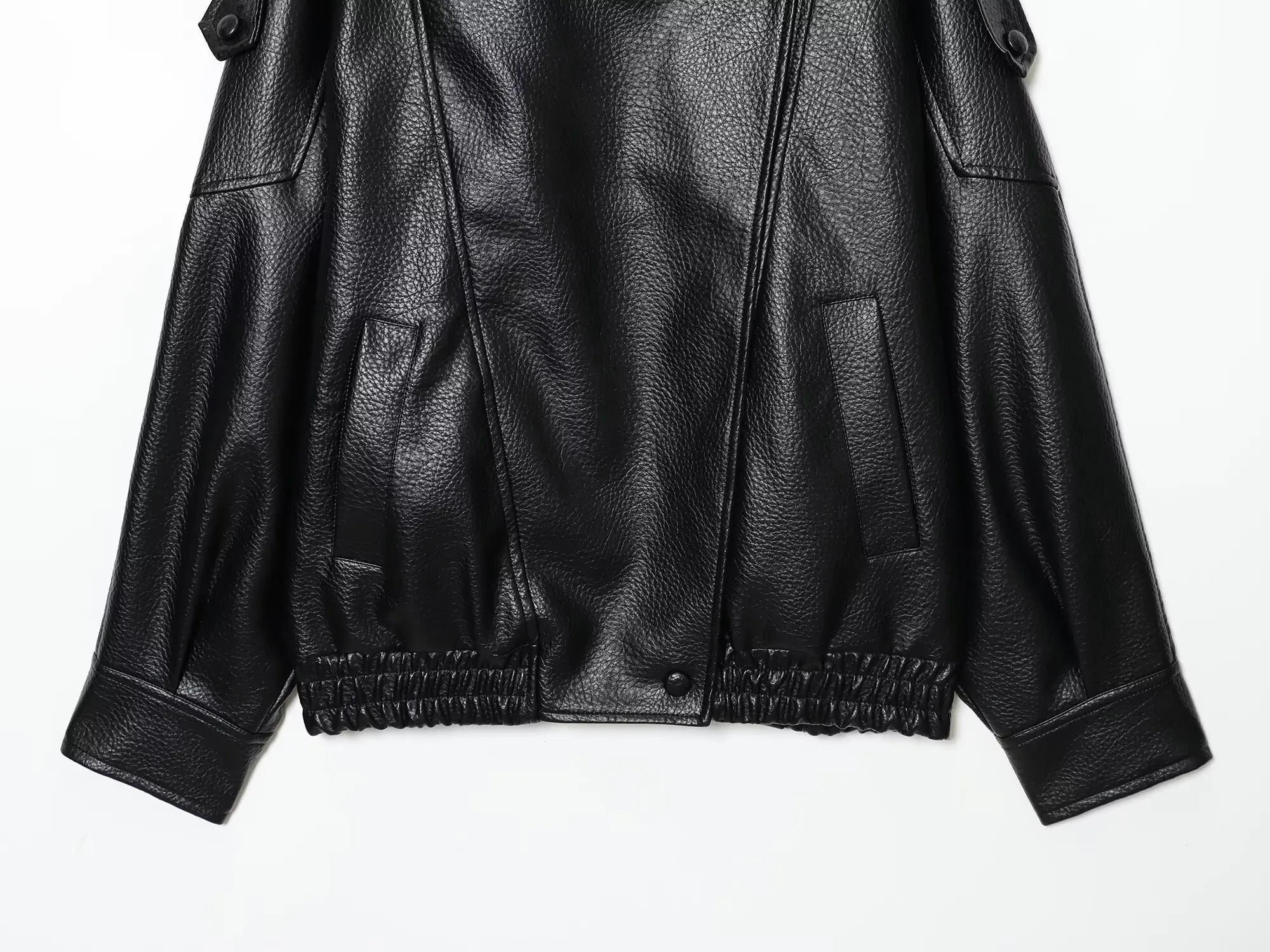 Chaqueta de Cuero Sintético Oversized - Estilo Streetwear Mujer