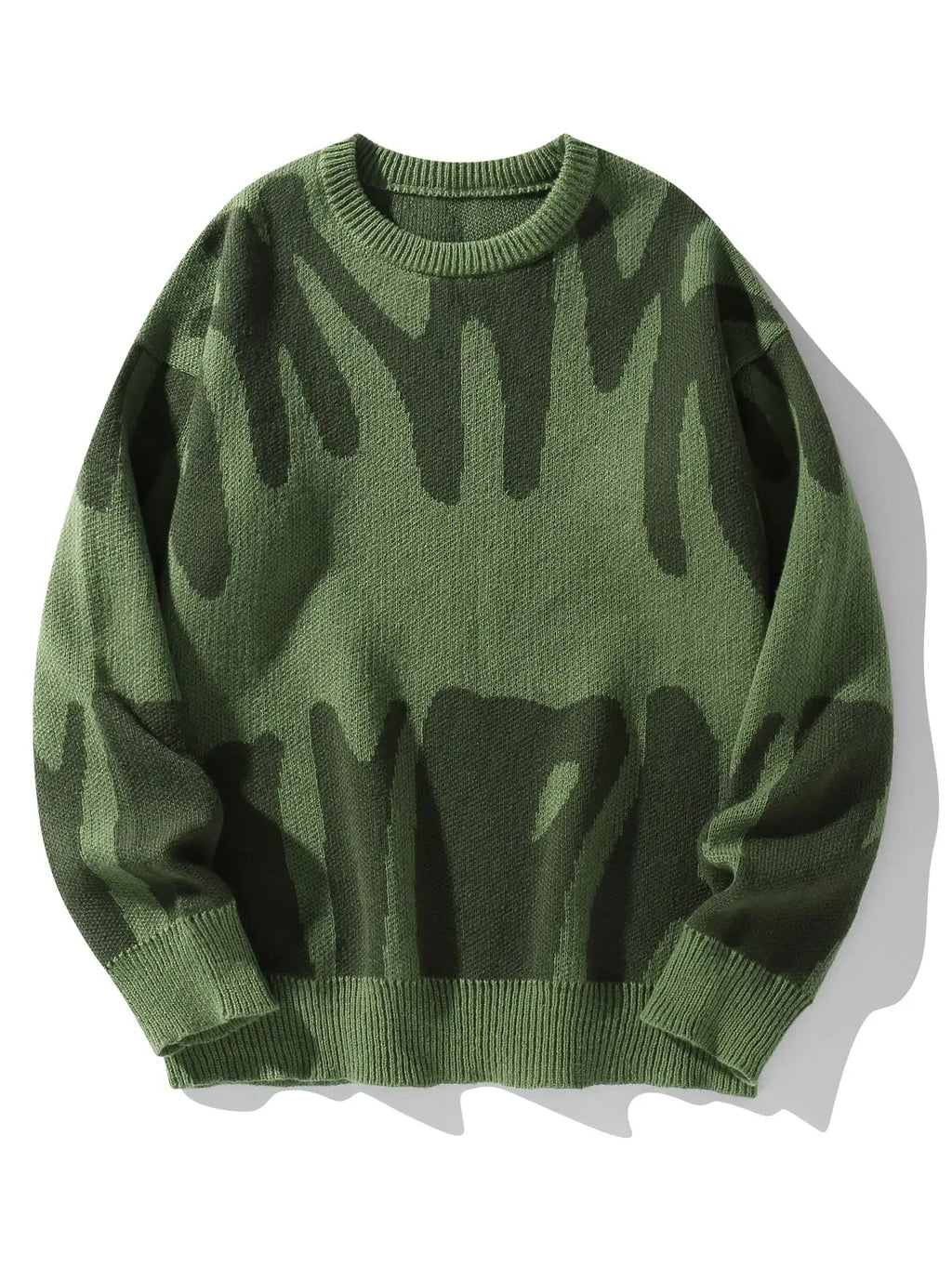Suéter con Patrón Jacquard Irregular - Cuello Redondo Hombre