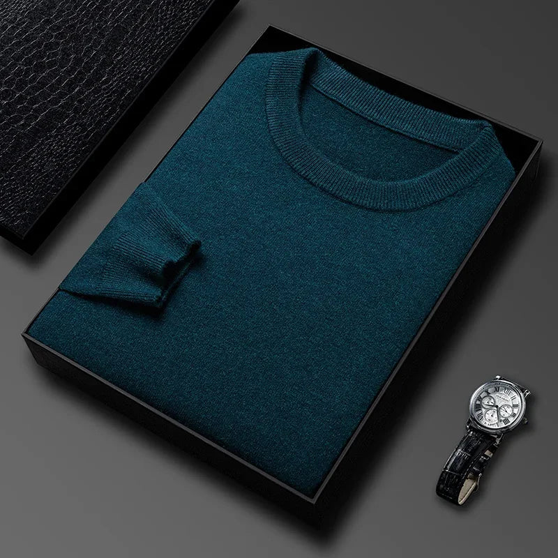 Suéter Casual con Patrón Diamante - Cuello Redondo Tejido Hombre