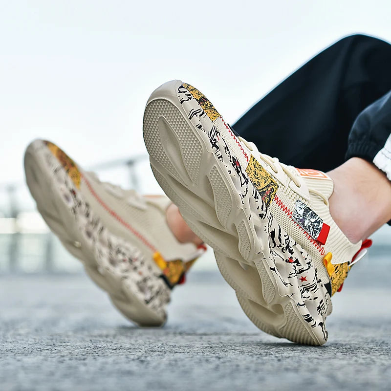 Sneakers Luxury Hombre Flyknit - Zapatillas Casuales Transpirables Multicolor