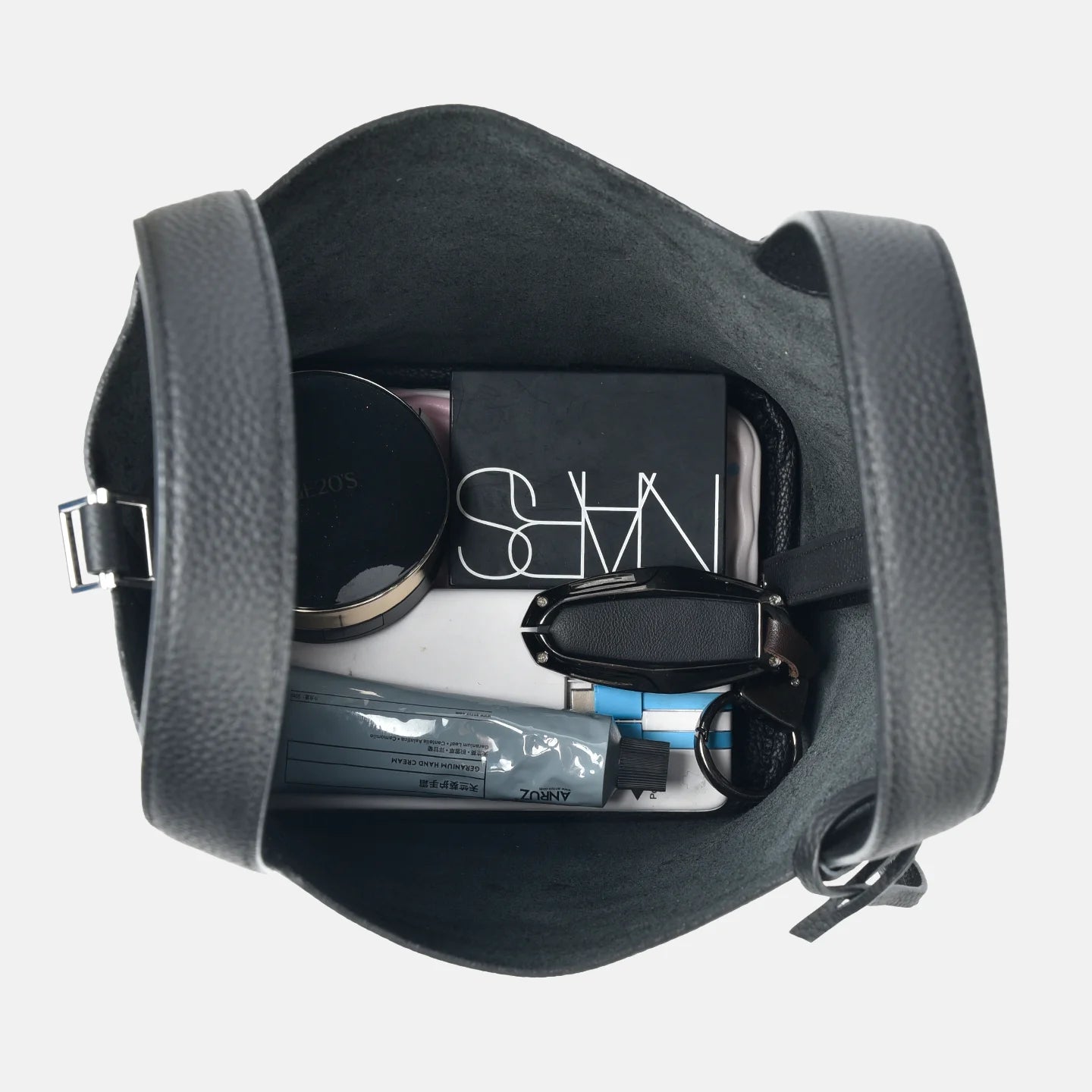 Bolso de Cuero Auténtico - Diseño Tipo Cubo Grande