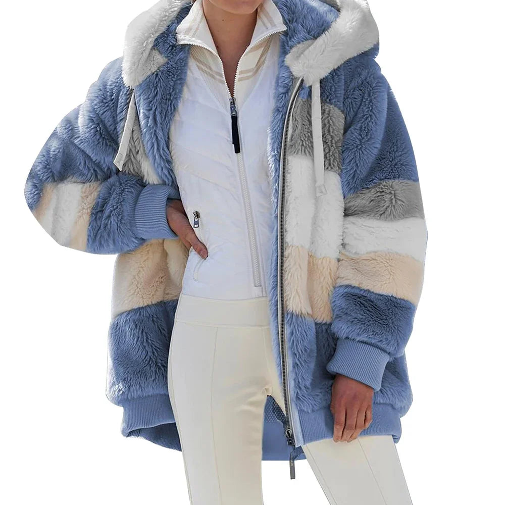 Chaqueta Oversized con Capucha y Felpa - Estilo Streetwear