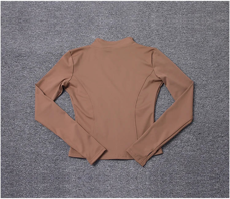 Chaqueta Deportiva con Cremallera - Manga Larga para Yoga y Gym