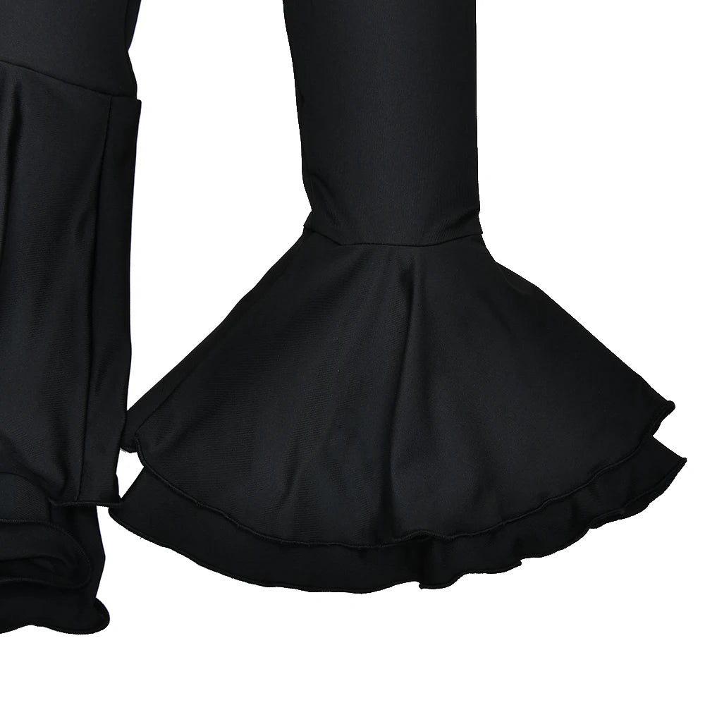 Vestido Mini Línea A con Volantes - Escote en V y Manga Larga