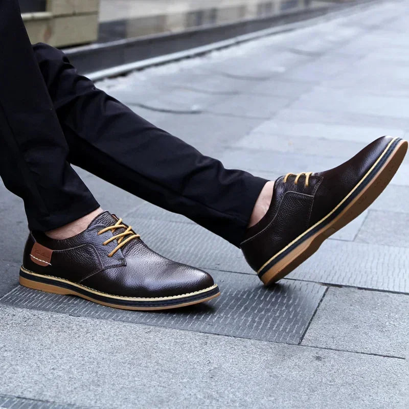Zapatos Oxford Cuero Genuino Brogue - Estilo Italiano Elegantes Hombre