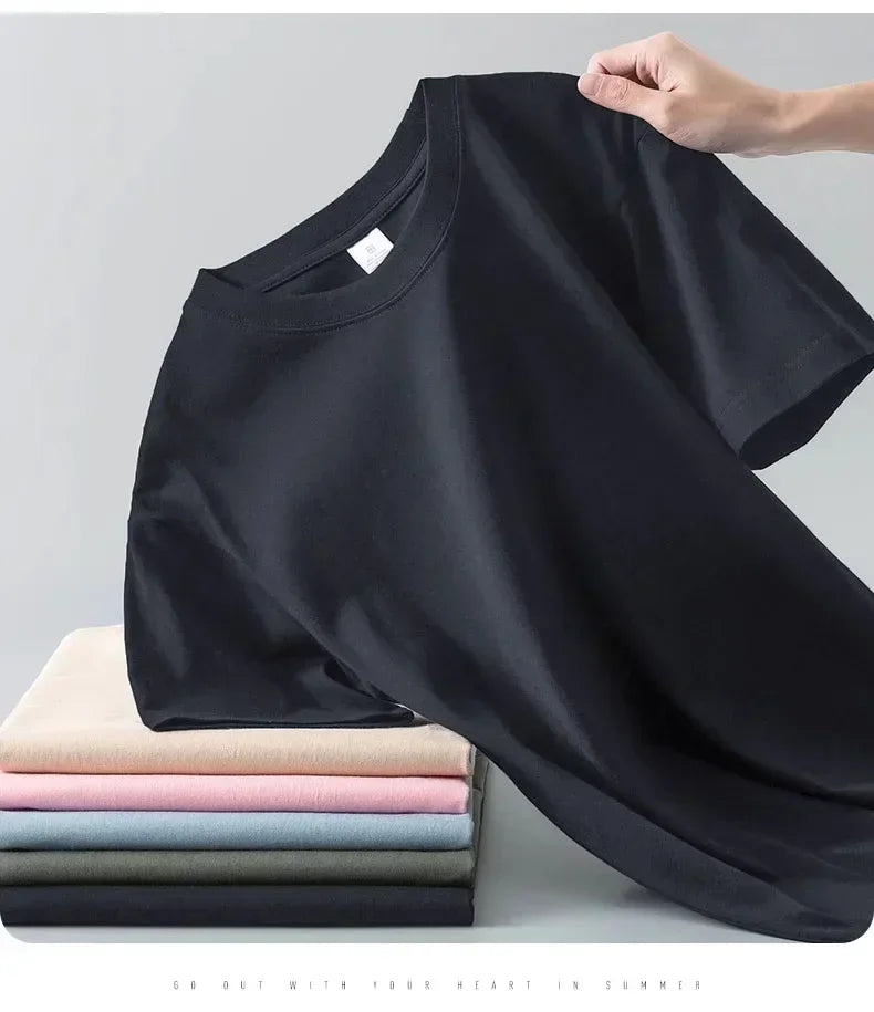 Camiseta Pesada de Algodón 100% - Manga Corta Casual Hombre