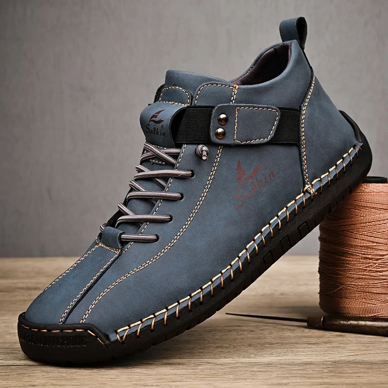 Zapatos Cuero Artesanales Hombre 2025 - Sneakers Transpirables Diseño Premium