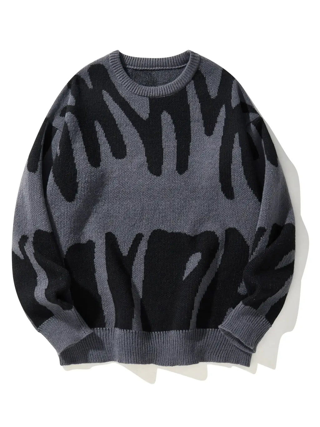 Suéter con Patrón Jacquard Irregular - Cuello Redondo Hombre