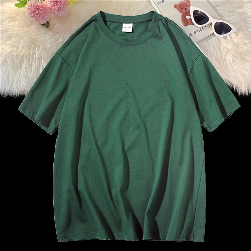 Camiseta Casual de Algodón - Manga Corta Holgada Hombre