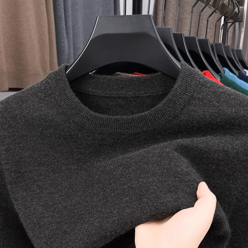 Suéter Casual con Patrón Diamante - Cuello Redondo Tejido Hombre