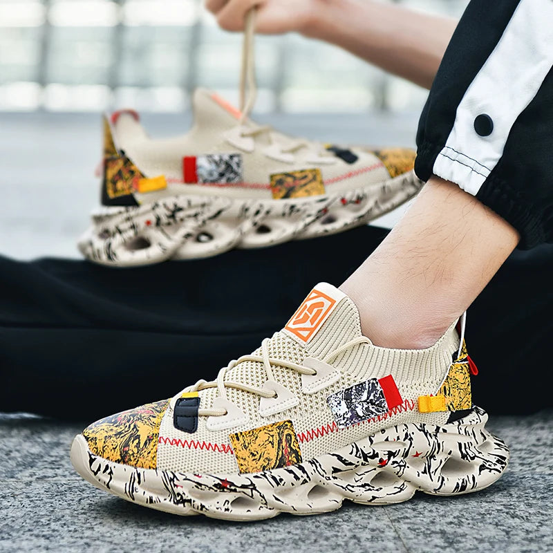 Sneakers Luxury Hombre Flyknit - Zapatillas Casuales Transpirables Multicolor